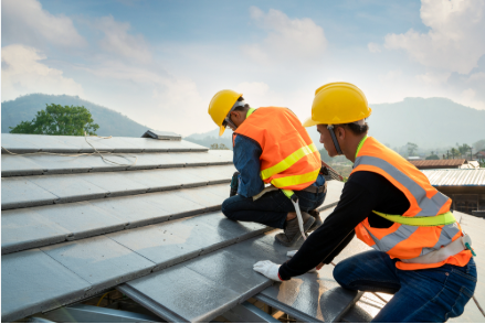Commercial Roofing Water Damage Restoration Solutions 6 Commercial roofing restoration equipment and water extraction process in San Antonio business facility