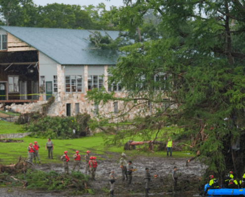 Water damage restoration New Braunfels Texas flood damage riverside home