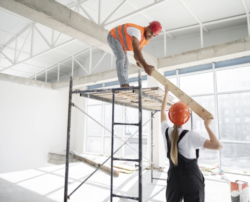 Work going on at a Commercial Reconstruction Site