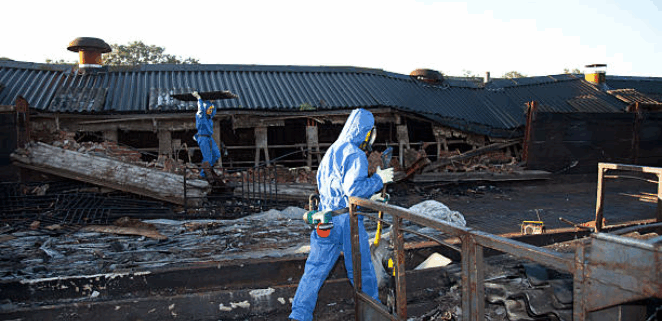 Fire damage restoration in Live Oak Texas expert team assessing commercial property damage