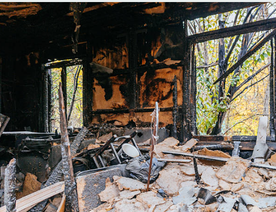  Fire damage restoration in San Antonio showing extensive property damage requiring professional restoration services