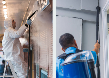 Expert fire damage restoration in San Antonio team using specialized equipment for thorough smoke and soot removal
