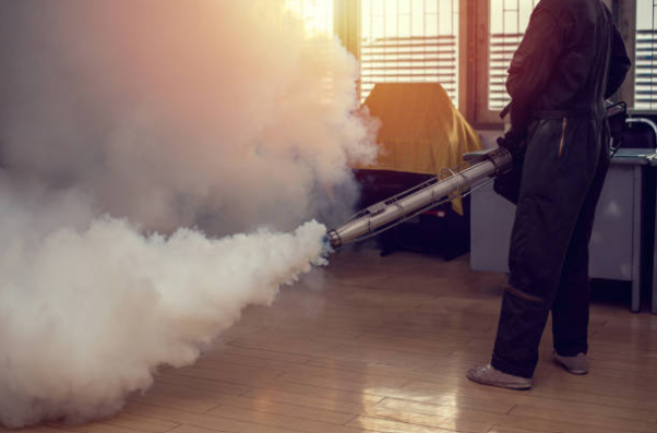 Fire damage restoration in Schertz professional smoke odor removal and deodorization equipment in use